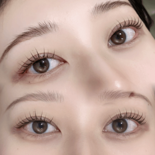 まつげエクステ・まつげパーマの施術 before/after の写真